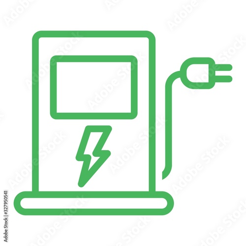 Electric charging station for cars. Green concept.