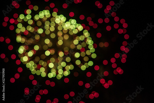 Bokeh Effect With Colorful unfocused fireworks at the night