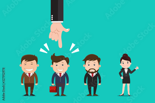 Human resources. Vector concept of human resources management. HR illustration in flat style.