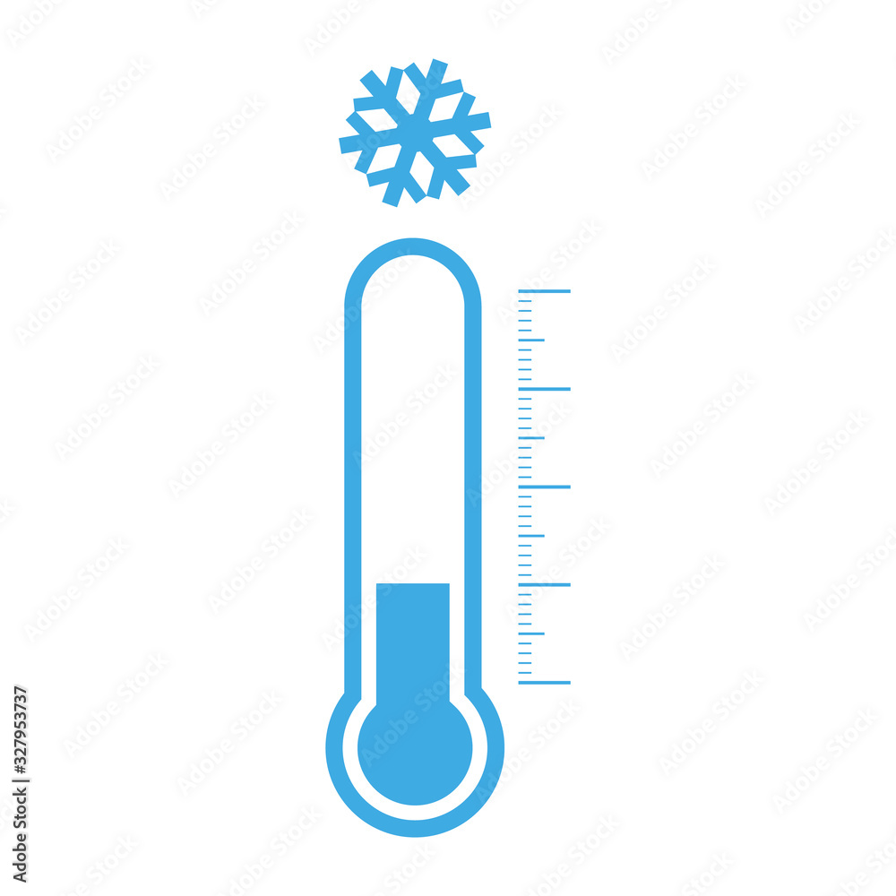 The thermometer icon. Low temperature symbol. Flat Vector illustration The thermometer icon. Low temperature symbol. Flat Vector illustration
