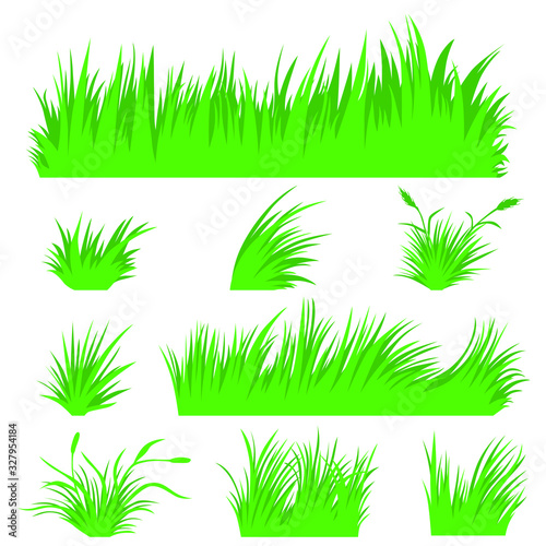 Vector illustrations of grass set