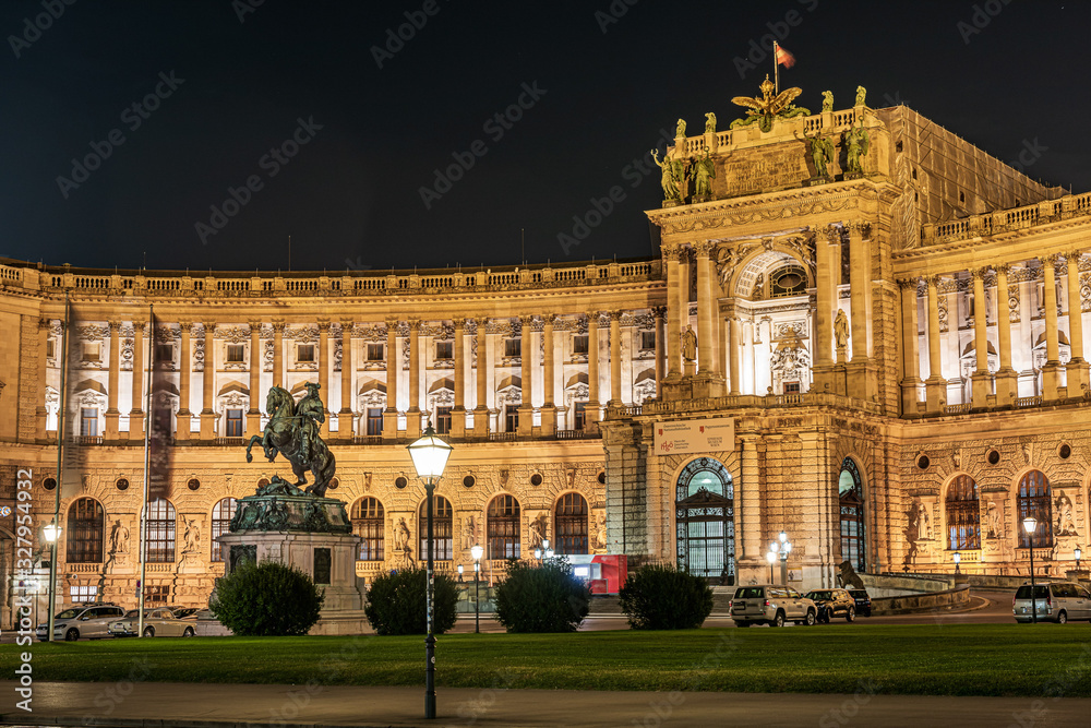 Neue Burg in Vienna by Night