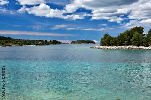 Fototapeta Naklejka Na Ścianę i Meble -  The beautiful landscape from Ciovo island near Trogir city, Croatia