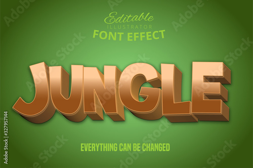 Fototapeta Naklejka Na Ścianę i Meble -  Jungle text, 3d editable font effect