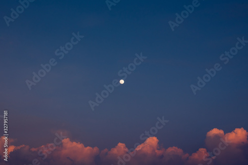 Wallpaper Mural Photo of the sky at the evening, moon and clouds Torontodigital.ca