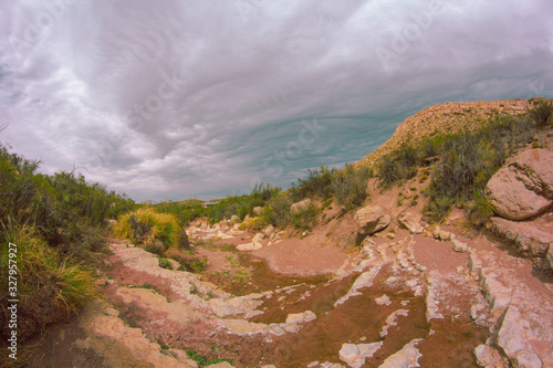 landscape with mountains and blue sky