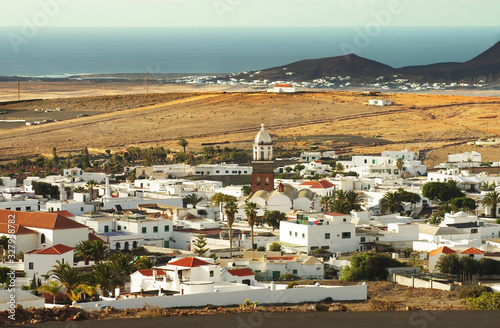 Teguise city view from Mount Guanapay, Lanzarote photo
