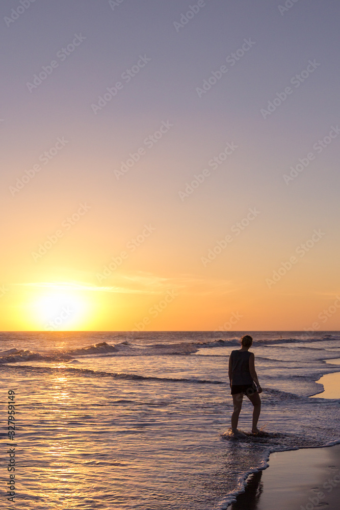 Sunset at Dunes of Maspalomas in Gran Canari (Canary Islands)