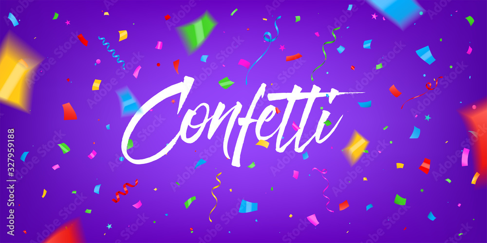 Creative vector illustration of festival confetti background. Art design New year party, happy birthday, holiday festive conffeti template. Abstract concept graphic draw prize, win congrats element