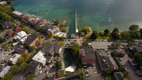 Aerial view of downtown Skaneateles, NY