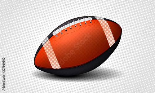 American college high school junior striped football isolated on white background