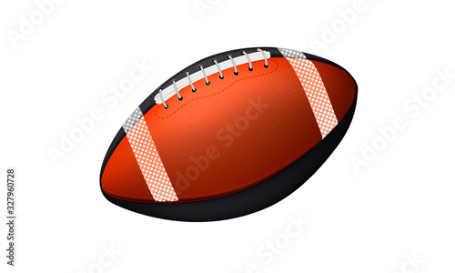 American college high school junior striped football isolated on white background