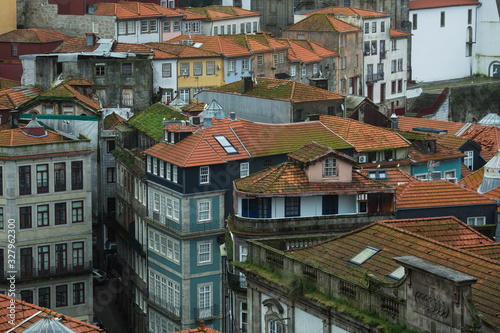 View of the houses of the old center of Porto, Portugal.