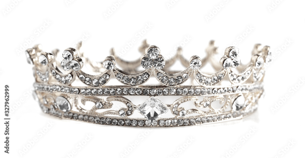 Obraz premium A Silver Crown Isolated on a White Background