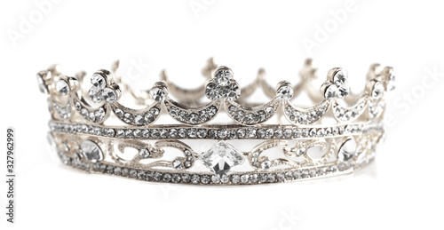 A Silver Crown Isolated on a White Background