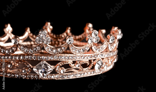Rose Gold Crown Isolated on a Black Background