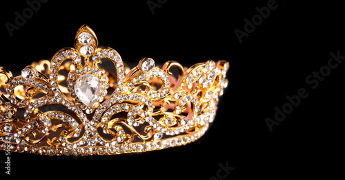 Golden Crown Isolated on a Black Background