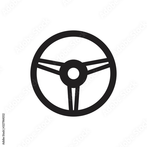 Steering wheel icon template black color editable. Steering wheel icon symbol Flat vector illustration for graphic and web design.
