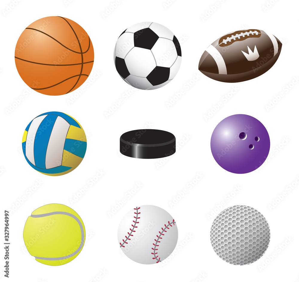 Colorful vector set of sport balls images