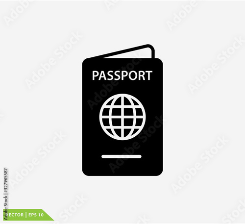 Passport icon vector logo template