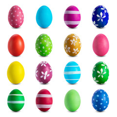 easter egg collection isolated on white