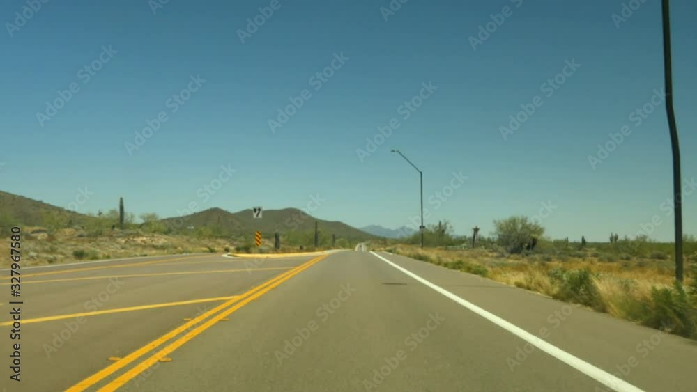 Arizona Desert Driving Time Lapse Saguaro Cactus in Sonoran Desert Arizona Desert Driving Time Lapse Saguaro Cactus in Sonoran Desert