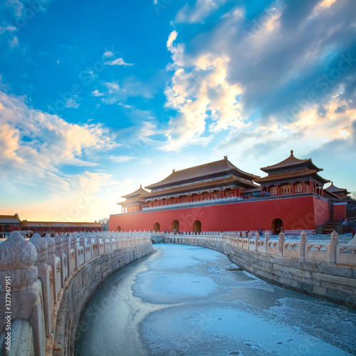 Wumen (Meridian Gate) of the Forbidden City in Beijing, China photo