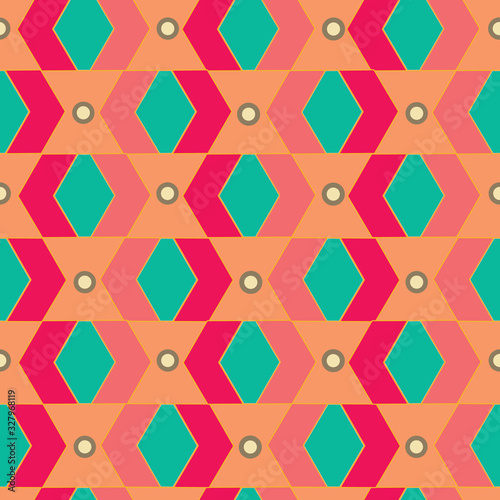 Seamless vector geometric rhombus color pattern background. Perfect fof fabric, wallpaper and scrapbooking.