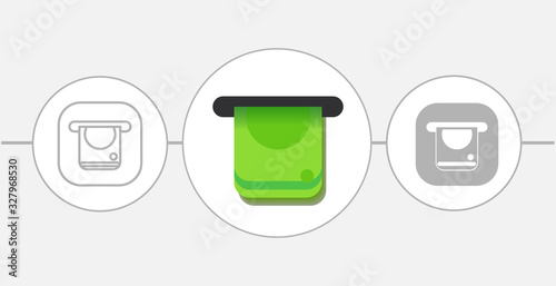 atm flat icon. solid and line icon. money from ATM