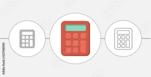 Calculator flat icon. solid and line icon