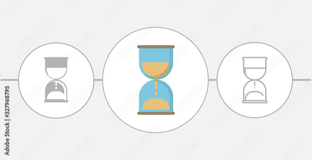 Hourglass flat icon. solid and line icon Hourglass flat icon. solid and line icon