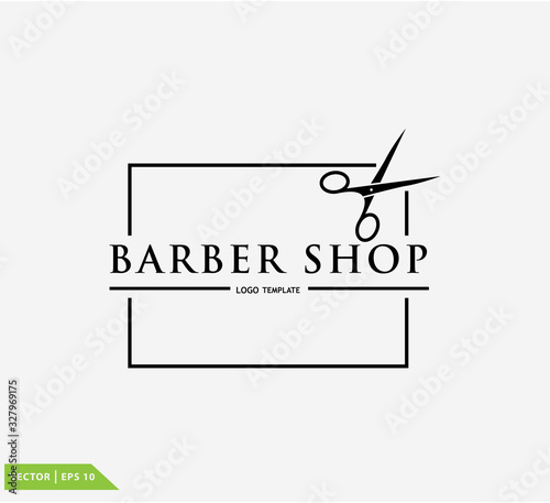 Barber shop logo flat style trendy