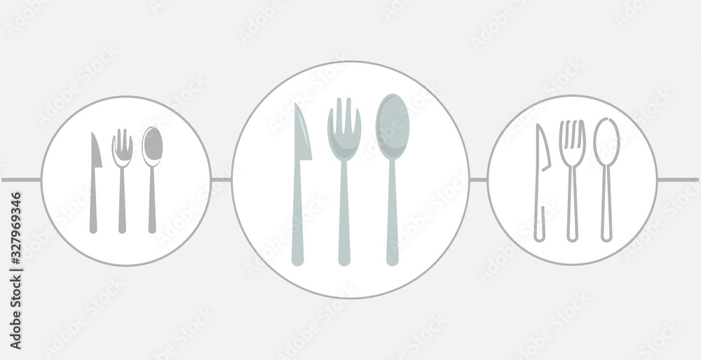 spoon fork knife flat icon. solid and line icons spoon fork knife flat icon. solid and line icons