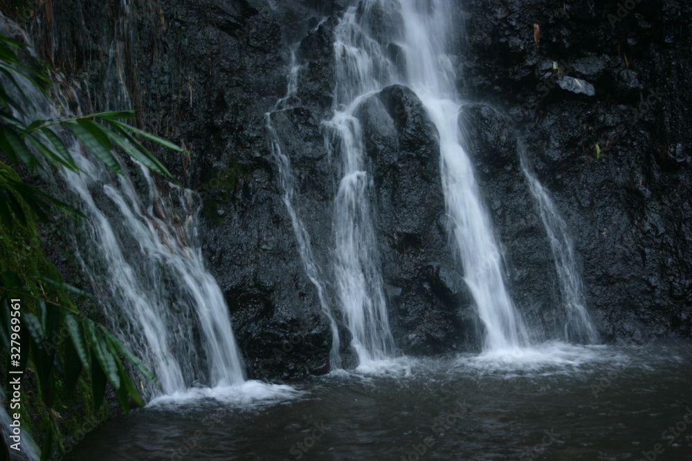 waterfall in the middle of the forest. waterfall waterfall in the middle of the forest. waterfall