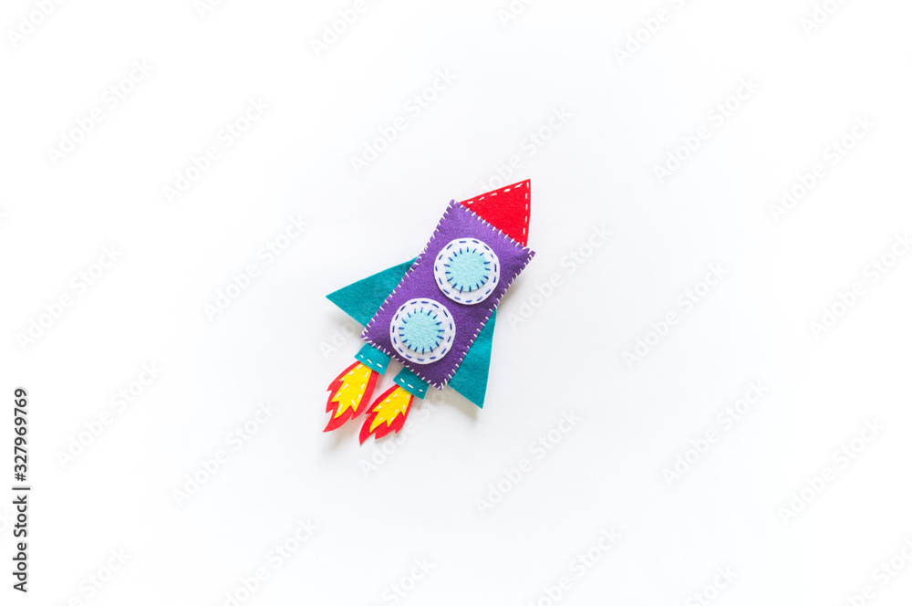 Rocket craft space toy. Made from felt. Rocket craft space toy. Made from felt.