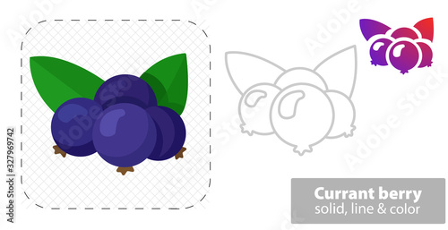 black currant vector illustration flat, solid, line icon