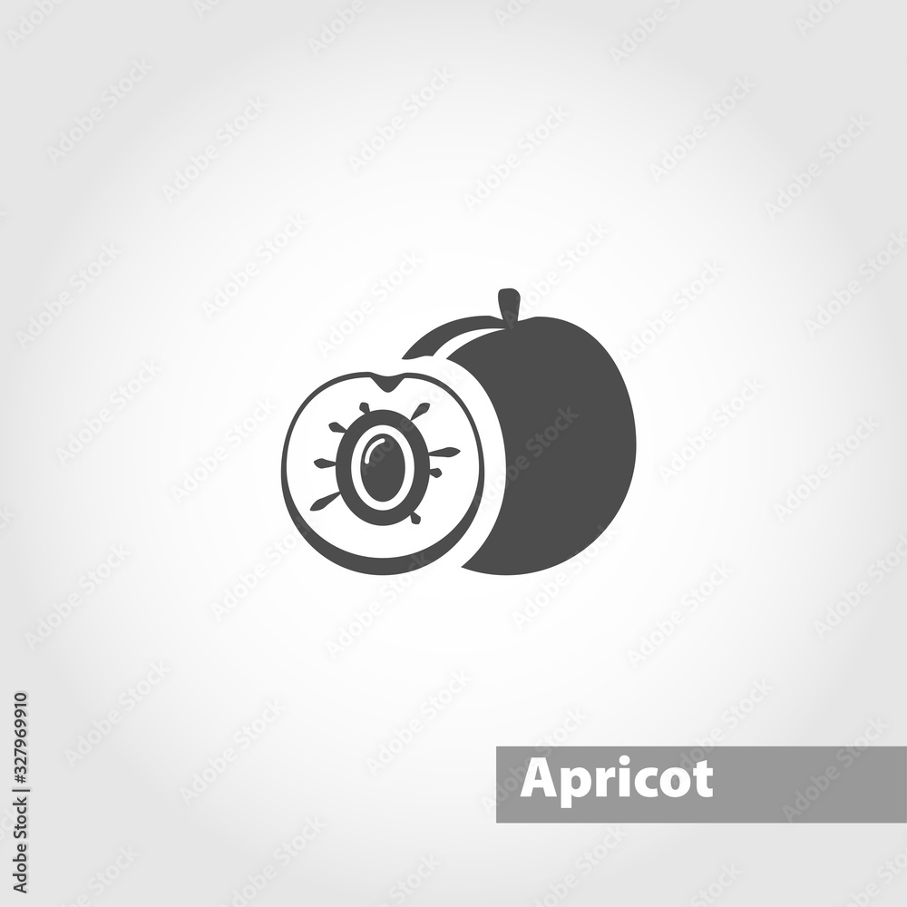 Peach vector icon on white background