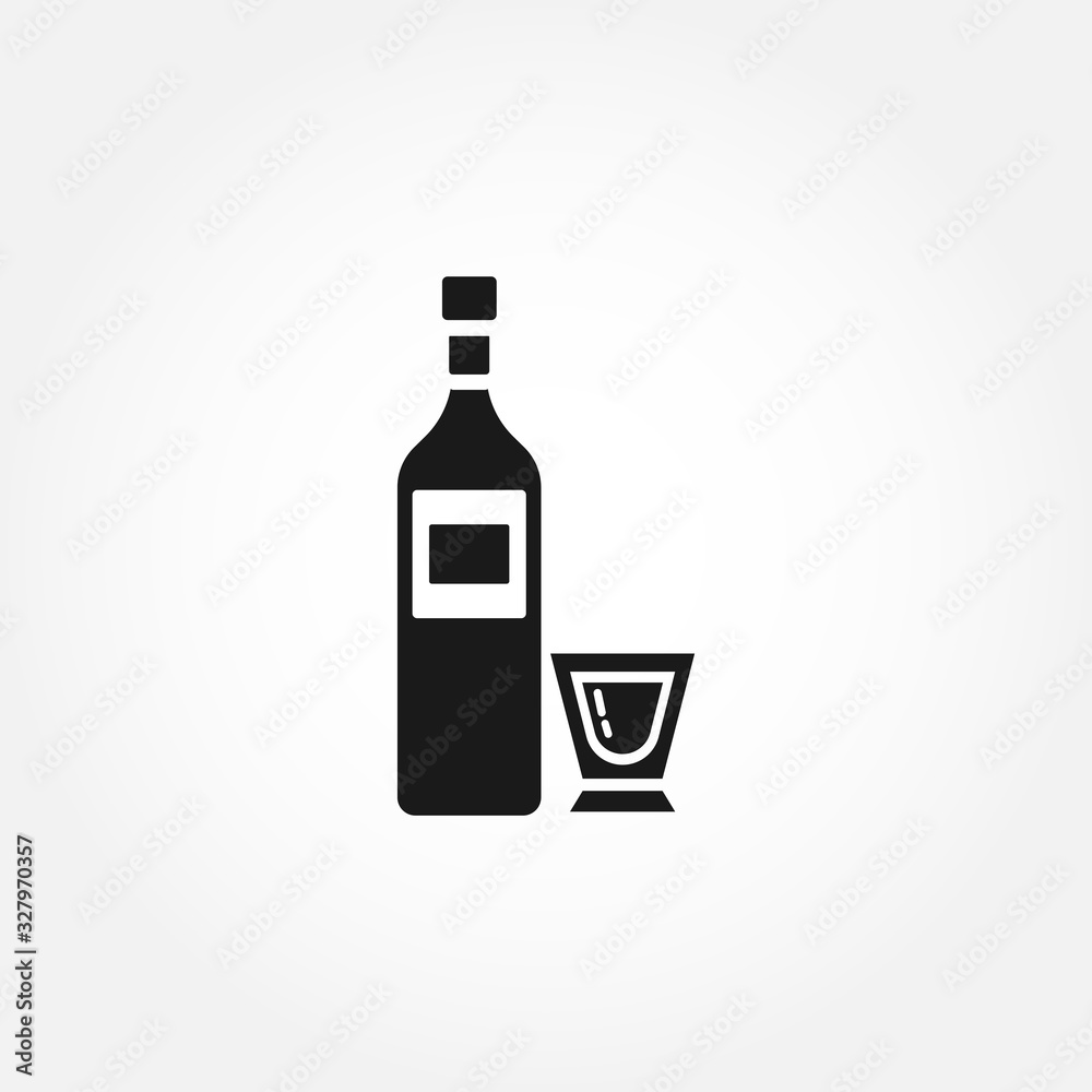 bottle of alcohol with glass icon