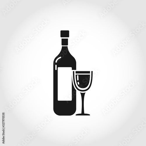wine bottle with glass icon
