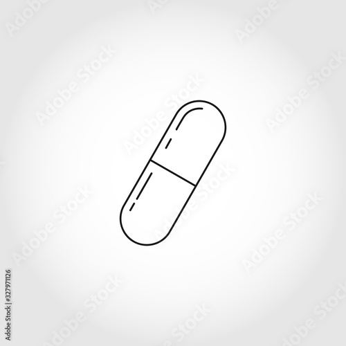 capsule isolated vector line icon
