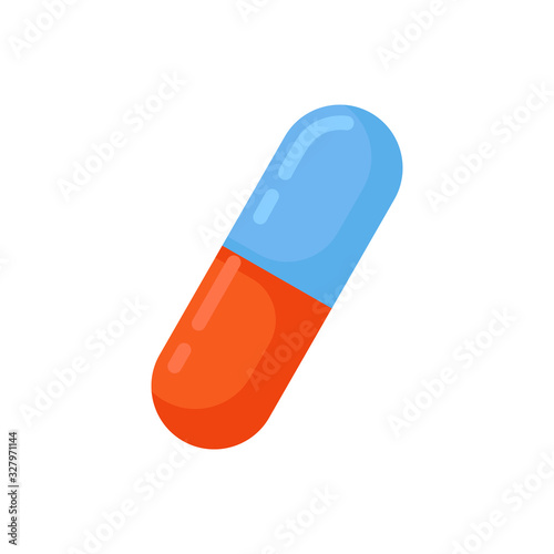 capsule flat icon. vector illustration