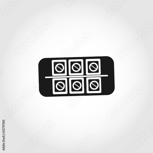 medical pill icon. Tablets isolated vector solid icon