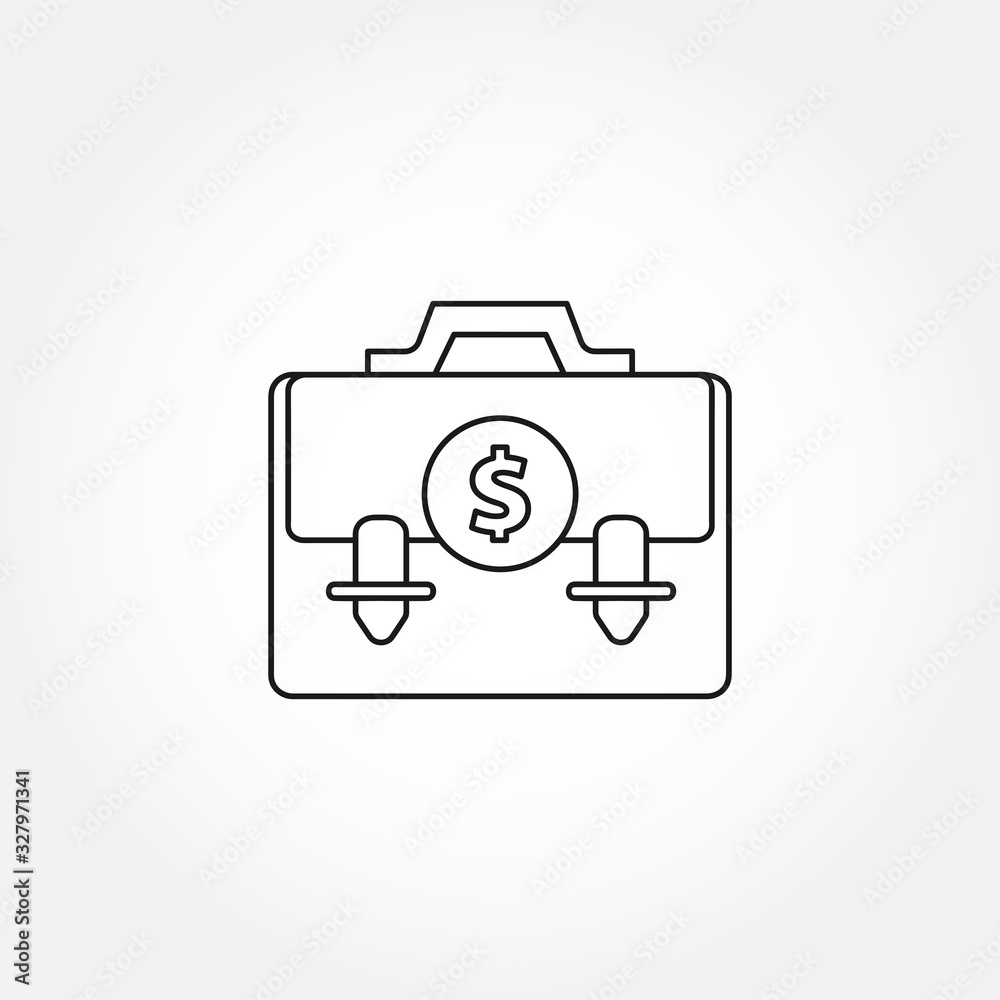 money case isolated vector line icon money case isolated vector line icon