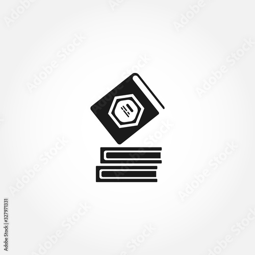books isolated vector solid icon