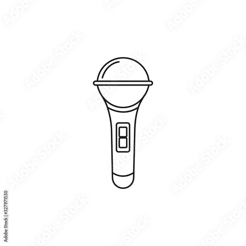 microphone isolated vector line icon