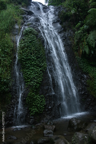 waterfall in the middle of the forest. waterfall "Pengantin" is located in Ngawi, East Java. Beautiful natural waterfall