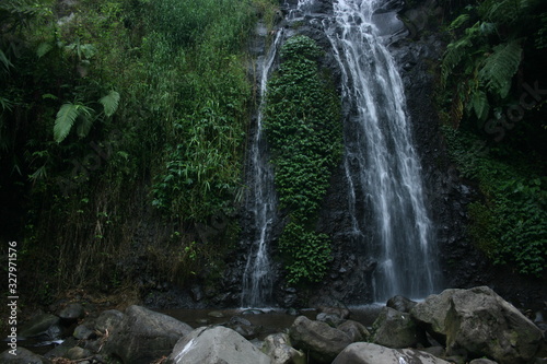 waterfall in the middle of the forest. waterfall  Pengantin  is located in Ngawi  East Java. Beautiful natural waterfall