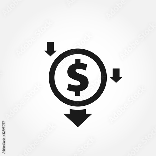 Reduce costs vector solid icon
