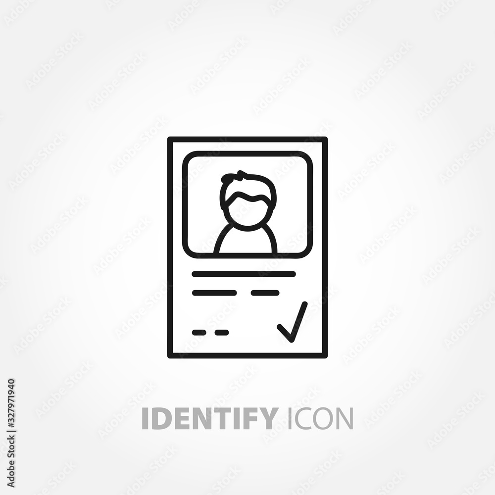 Identity card line icon, IDENTIFY design element Identity card line icon, IDENTIFY design element