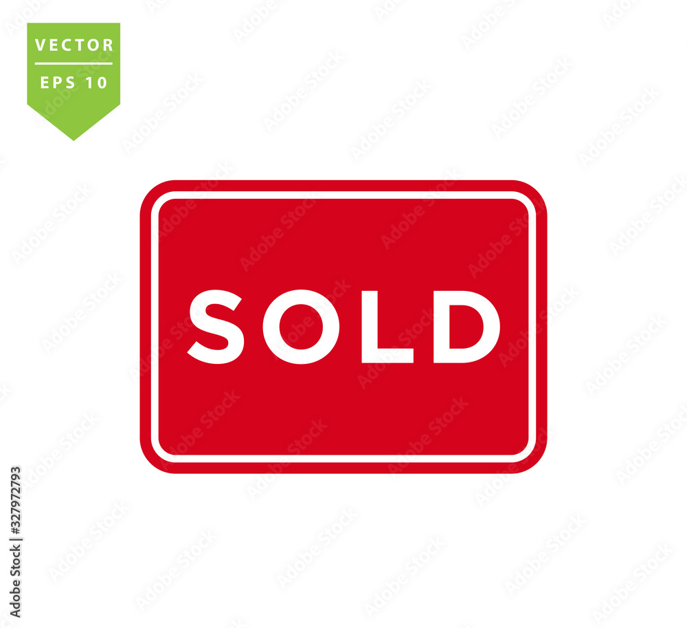 Sold icon vector logo design template Sold icon vector logo design template